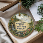 Mashamoquet Brook State Park Connecticut Watercolor Ceramic Ornament, Scenic State Park Souvenir Holiday Tree Decoration — photo 4