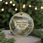 Moose Point State Park Maine Ceramic Ornament, Watercolor Maine Park Souvenir, Coastal New England Travel Keepsake Gift — photo 7