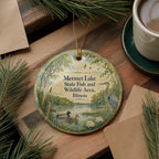 Mermet Lake State Fish and Wildlife Area Illinois Watercolor Ceramic Ornament, Southern Illinois Nature Park Keepsake Decor — photo 5