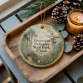 Watercolor Mississippi Palisades State Park Illinois Ceramic Ornament, Scenic River Bluffs Souvenir Gift, Nature Travel Keepsake — photo 1