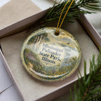 Watercolor Mississippi Palisades State Park Illinois Ceramic Ornament, Scenic River Bluffs Souvenir Gift, Nature Travel Keepsake — photo 3
