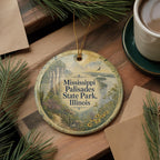 Watercolor Mississippi Palisades State Park Illinois Ceramic Ornament, Scenic River Bluffs Souvenir Gift, Nature Travel Keepsake — photo 5