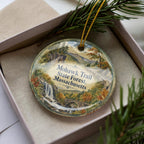 Mohawk Trail State Forest Massachusetts Watercolor Ceramic Ornament, Scenic Woodland Souvenir, New England Nature Gift — photo 1