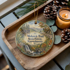 Mohawk Trail State Forest Massachusetts Watercolor Ceramic Ornament, Scenic Woodland Souvenir, New England Nature Gift — photo 3