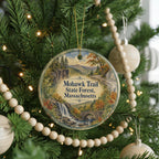Mohawk Trail State Forest Massachusetts Watercolor Ceramic Ornament, Scenic Woodland Souvenir, New England Nature Gift — photo 6