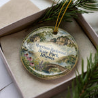 Morrison Rockwood State Park Illinois Watercolor Ceramic Ornament, Rockwood Park Souvenir Keepsake Gift — photo 3