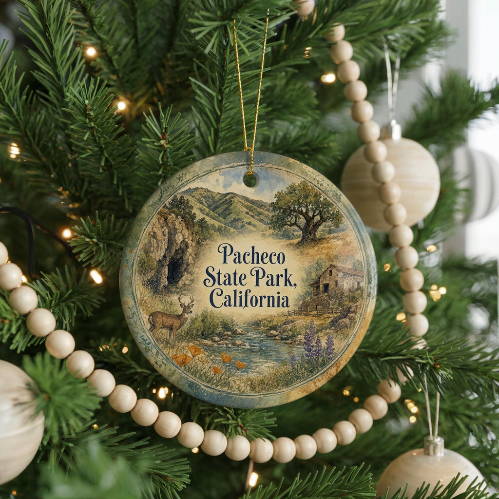 Pacheco State Park California Ceramic Ornament, Watercolor Park Landscape Souvenir, Travel Keepsake Gift — photo 6