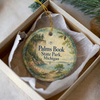 Palms Book State Park Michigan Watercolor Ceramic Ornament, Upper Peninsula Nature Souvenir, Hiking Camping Travel Keepsake — photo 3