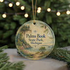 Palms Book State Park Michigan Watercolor Ceramic Ornament, Upper Peninsula Nature Souvenir, Hiking Camping Travel Keepsake — photo 7