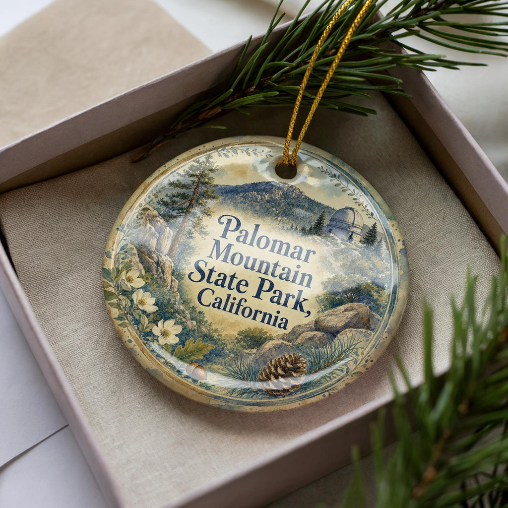 Palomar Mountain State Park California Watercolor Ceramic Ornament, Palomar Mountain Souvenir, Nature Travel Keepsake Gift — photo 2