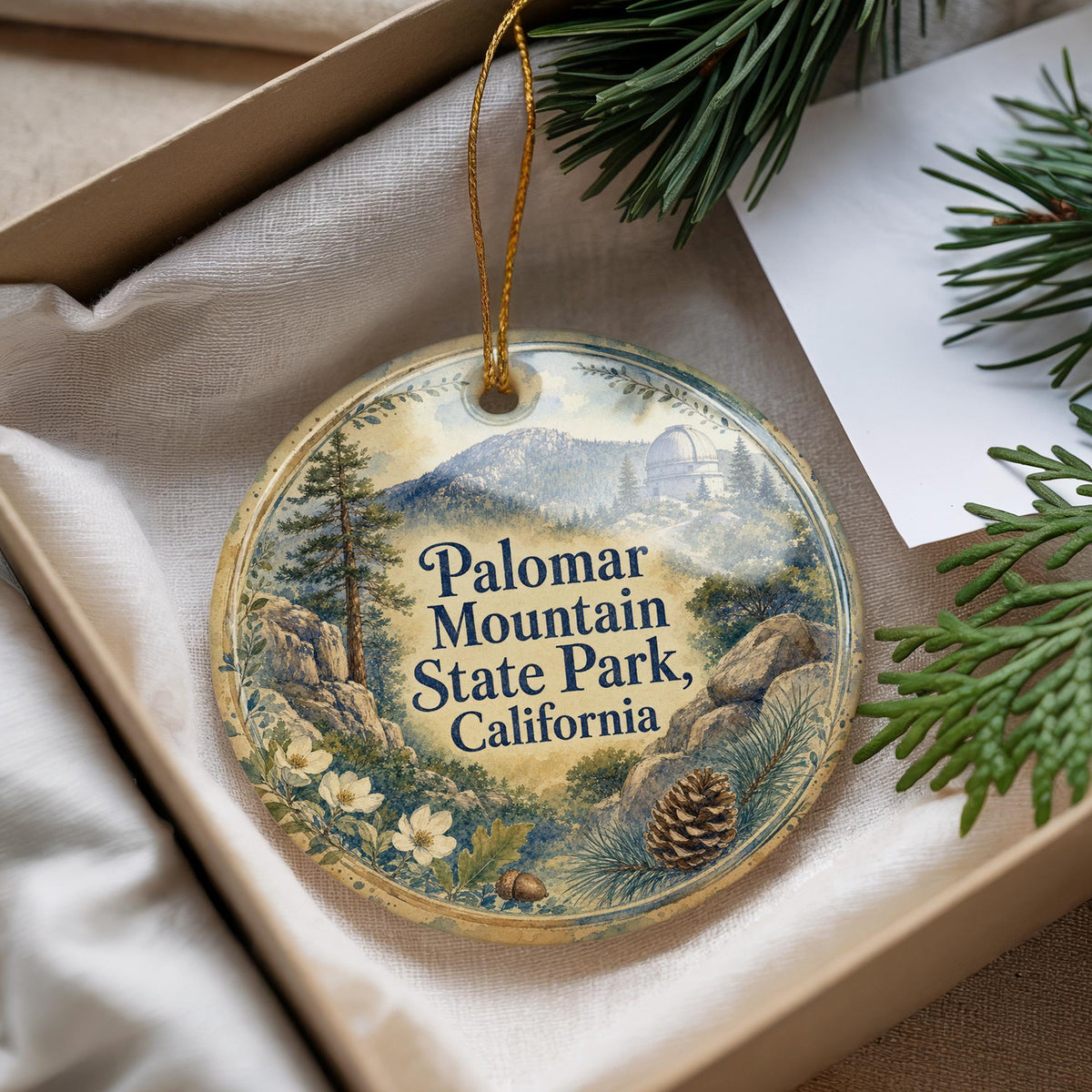 Palomar Mountain State Park California Watercolor Ceramic Ornament, Palomar Mountain Souvenir, Nature Travel Keepsake Gift — photo 4