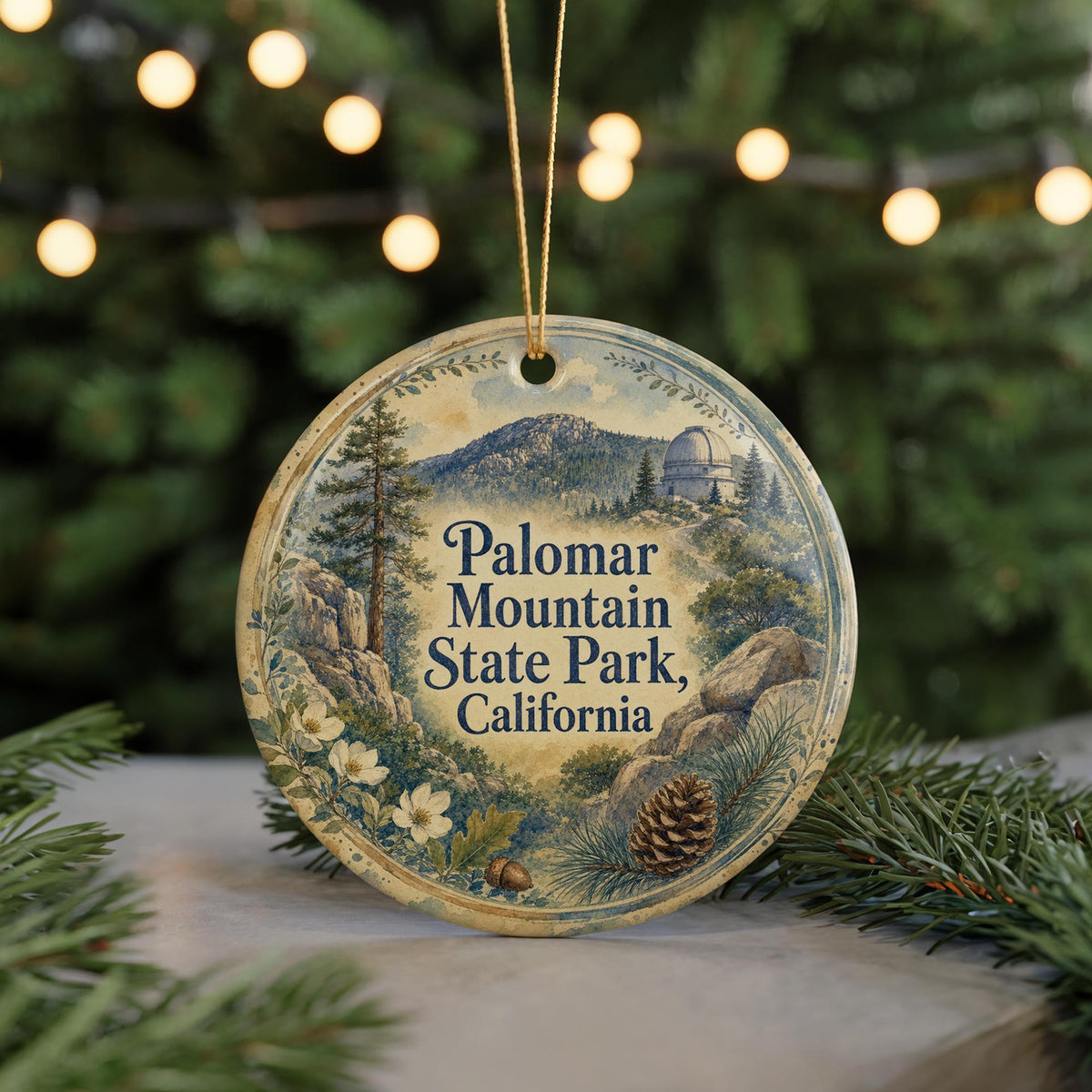 Palomar Mountain State Park California Watercolor Ceramic Ornament, Palomar Mountain Souvenir, Nature Travel Keepsake Gift — photo 7