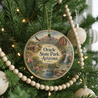 Oracle State Park Arizona Watercolor Ceramic Ornament, Arizona Desert Landscape Souvenir, Southwest Travel Keepsake Gift — photo 6