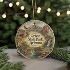 Oracle State Park Arizona Watercolor Ceramic Ornament, Arizona Desert Landscape Souvenir, Southwest Travel Keepsake Gift — photo 7