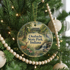 Ouabache State Park Indiana Watercolor Ceramic Ornament, State Park Souvenir, Indiana Nature Travel Keepsake Ornament — photo 6