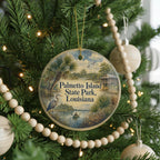 Palmetto Island State Park Louisiana Ceramic Ornament, Watercolor State Park Souvenir, Louisiana Travel Keepsake Ornament — photo 6