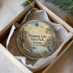 Patagonia Lake State Park Arizona Ceramic Ornament, Watercolor Patagonia Lake Souvenir, Arizona State Park Travel Keepsake Ornament — photo 2
