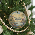 Patagonia Lake State Park Arizona Ceramic Ornament, Watercolor Patagonia Lake Souvenir, Arizona State Park Travel Keepsake Ornament — photo 6