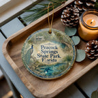 Peacock Springs State Park Florida Watercolor Ceramic Ornament, Florida Springs Travel Souvenir, State Park Keepsake Gift — photo 1