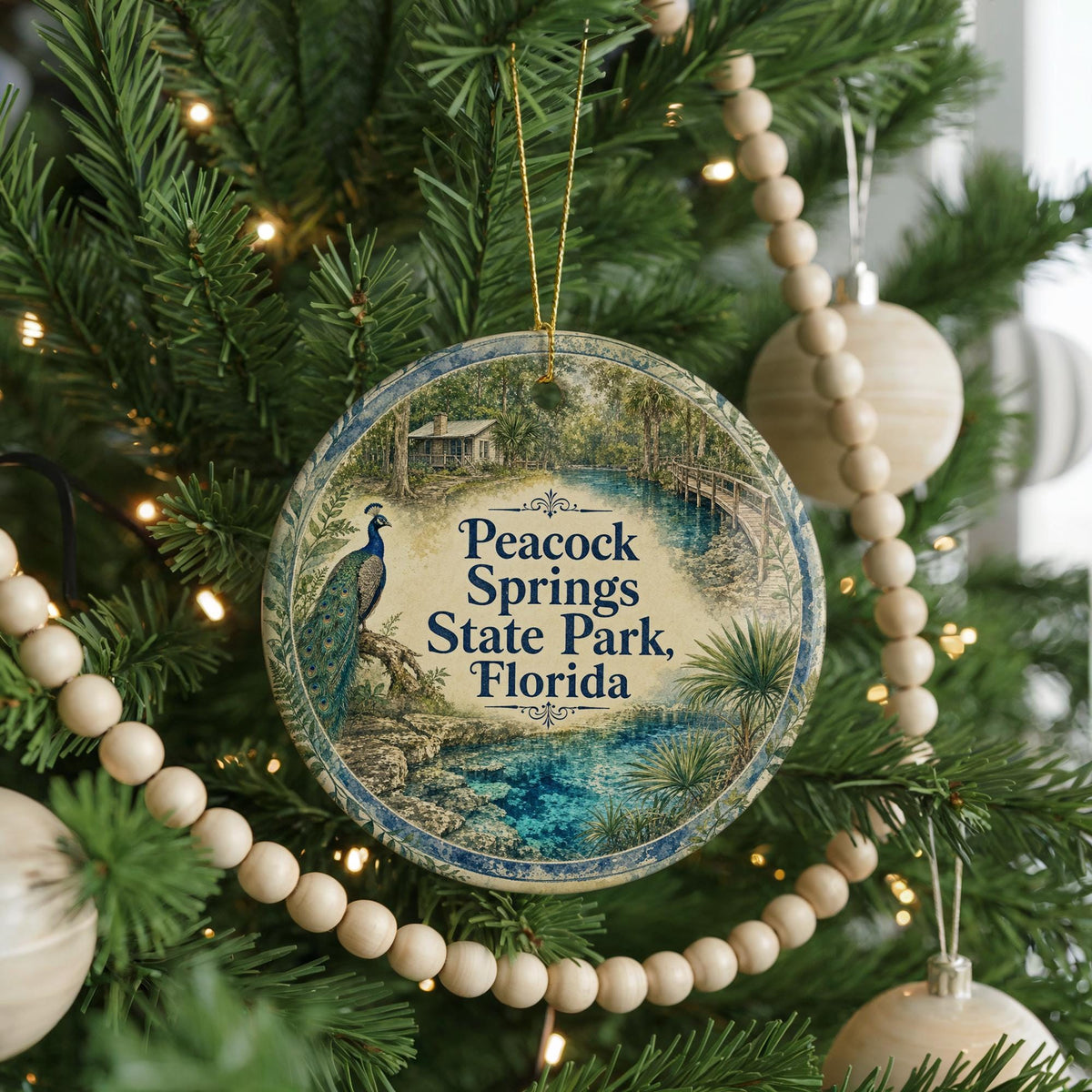 Peacock Springs State Park Florida Watercolor Ceramic Ornament, Florida Springs Travel Souvenir, State Park Keepsake Gift — photo 6