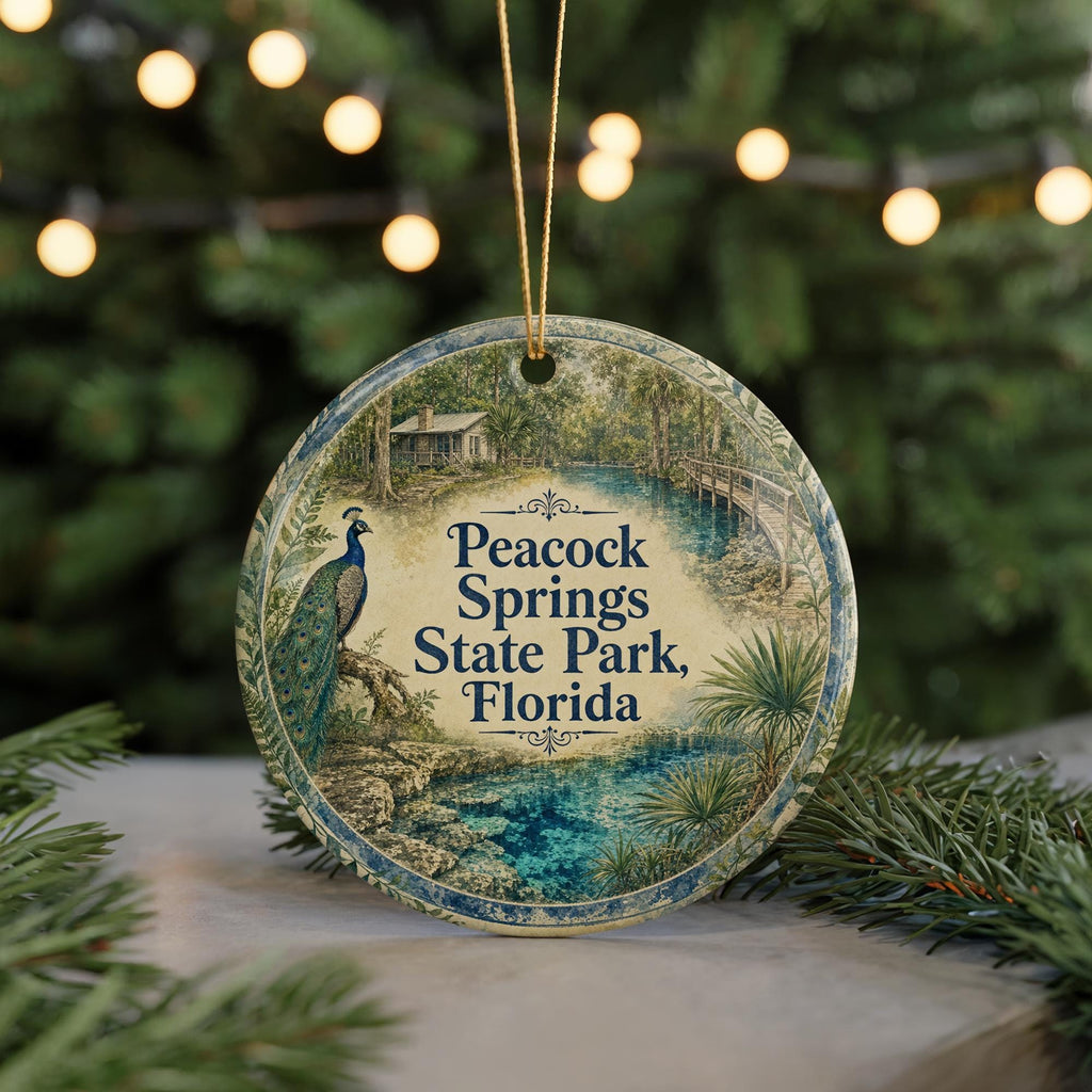 Peacock Springs State Park Florida Watercolor Ceramic Ornament, Florida Springs Travel Souvenir, State Park Keepsake Gift — photo 7