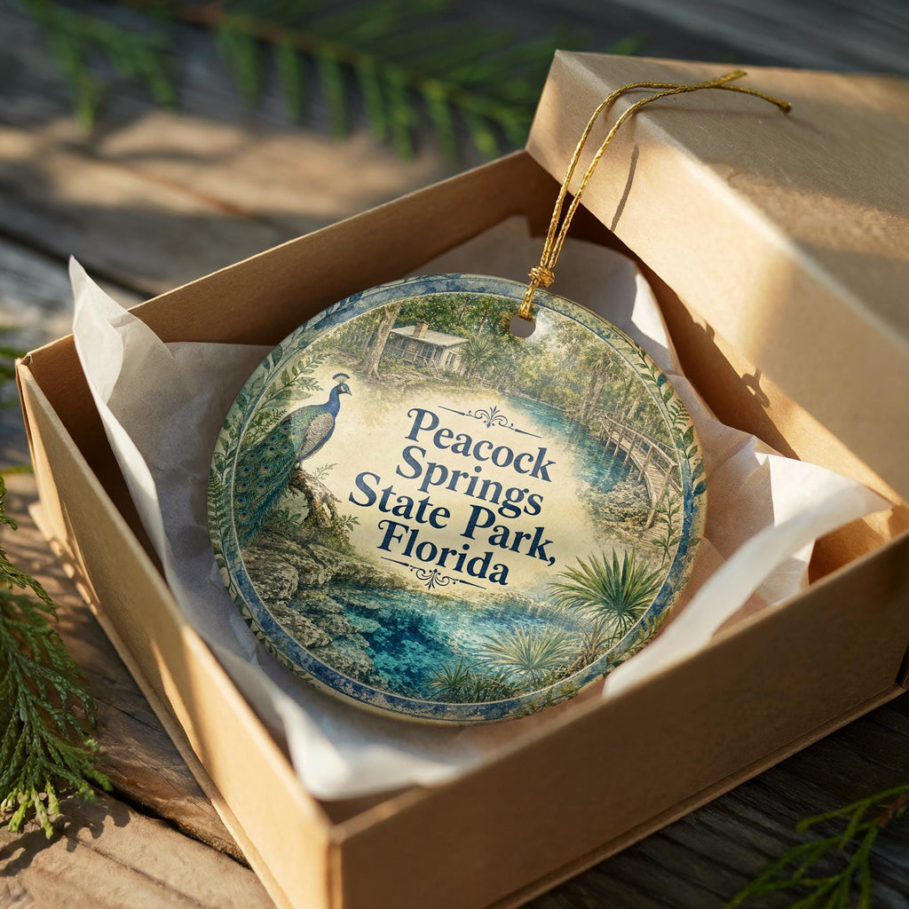 Peacock Springs State Park Florida Watercolor Ceramic Ornament, Florida Springs Travel Souvenir, State Park Keepsake Gift — photo 8