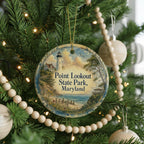 Point Lookout State Park Maryland Watercolor Ceramic Ornament, Coastal Park Souvenir Gift, Travel Keepsake Decoration — photo 6