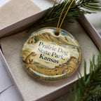 Prairie Dog State Park Kansas Watercolor Ceramic Ornament, Kansas State Park Souvenir, Prairie Dog Wildlife Keepsake Ornament — photo 1