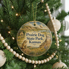 Prairie Dog State Park Kansas Watercolor Ceramic Ornament, Kansas State Park Souvenir, Prairie Dog Wildlife Keepsake Ornament — photo 6