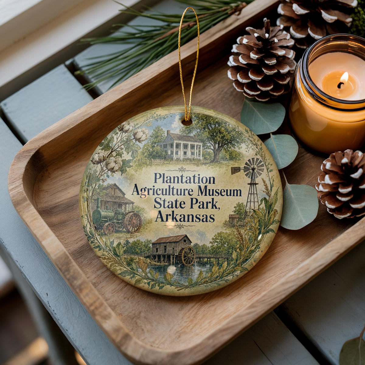 Watercolor Plantation Agriculture Museum State Park Arkansas Ceramic Ornament, Arkansas State Park Souvenir Keepsake Gift — photo 3