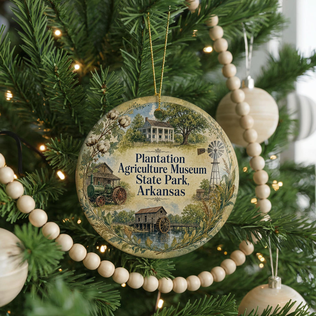 Watercolor Plantation Agriculture Museum State Park Arkansas Ceramic Ornament, Arkansas State Park Souvenir Keepsake Gift — photo 6