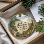 Red Top Mountain State Park Georgia Watercolor Ceramic Ornament, Lake Allatoona Park Souvenir Gift, Georgia Travel Keepsake — photo 4