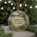Randolph County State Recreation Area Illinois Watercolor Ceramic Ornament, Outdoor Nature Park Souvenir Keepsake Gift — photo 7