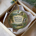 Rocky Gap State Park Maryland Watercolor Ceramic Ornament, Scenic State Park Souvenir, Travel Keepsake Gift — photo 1