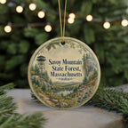 Savoy Mountain State Forest Massachusetts Watercolor Ceramic Ornament, Berkshires Nature Souvenir Gift, Hiking Forest Keepsake — photo 7