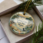 Sebago Lake State Park Maine Watercolor Ceramic Ornament, Sebago Lake Souvenir, Maine State Park Keepsake, Lake Vacation Gift — photo 3