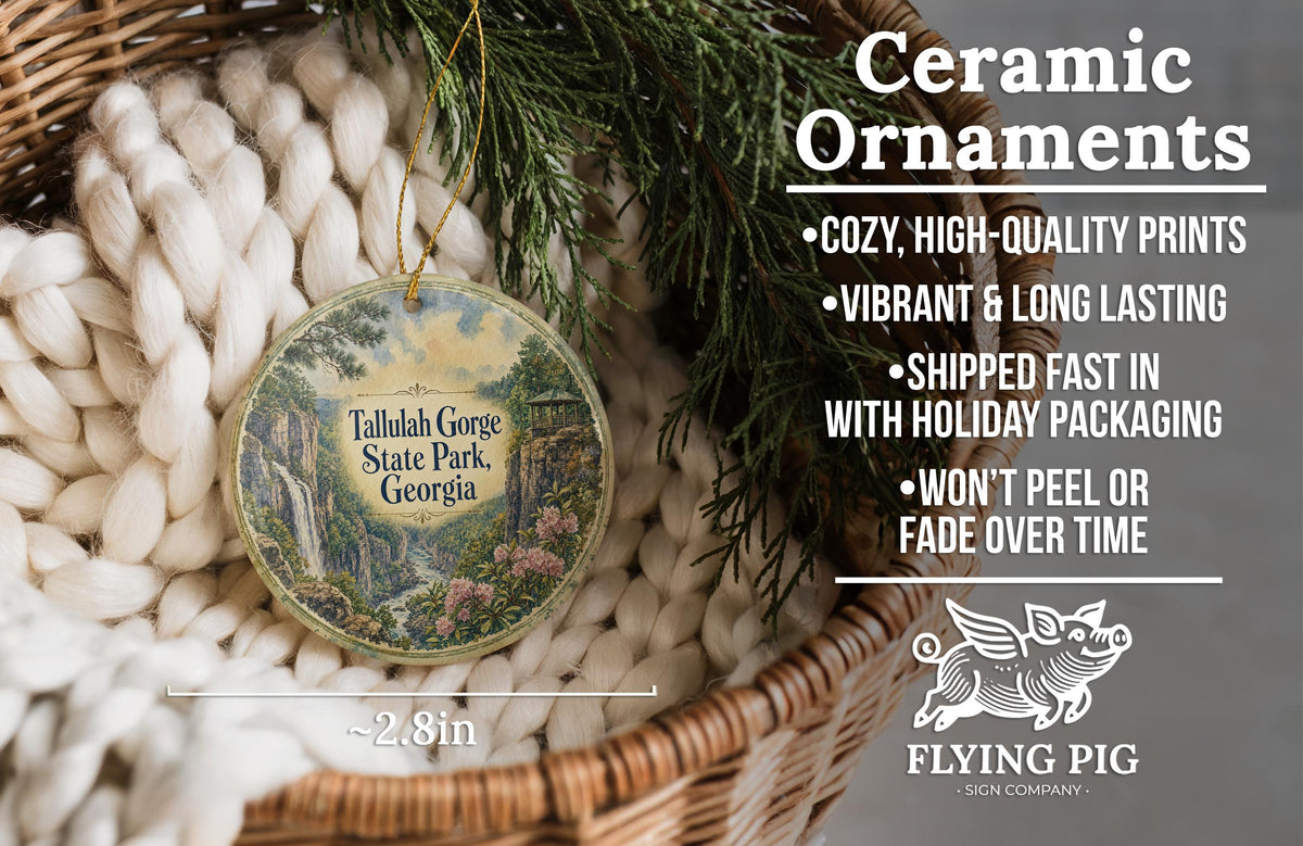 Tallulah Gorge State Park Georgia Ceramic Ornament, Watercolor Tallulah Falls Gorge Souvenir Travel Keepsake Gift — photo 9