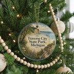 Traverse City State Park Michigan Watercolor Ceramic Ornament, Traverse City MI Souvenir, Lake Michigan Vacation Keepsake Gift — photo 6