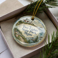 Two Lights State Park Maine Watercolor Ceramic Ornament, Coastal Lighthouse Souvenir, New England Vacation Keepsake — photo 1