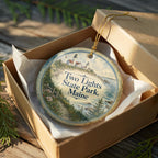 Two Lights State Park Maine Watercolor Ceramic Ornament, Coastal Lighthouse Souvenir, New England Vacation Keepsake — photo 8