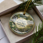 Unicoi State Park Georgia Watercolor Ceramic Ornament, Helen GA Mountain Lake Nature Souvenir Gift, Appalachian Scenic Keepsake — photo 1