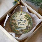 Webster State Park Kansas Ceramic Ornament, Lake and Prairie Scenic Travel Souvenir, Kansas State Park Keepsake Gift — photo 2