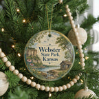Webster State Park Kansas Ceramic Ornament, Lake and Prairie Scenic Travel Souvenir, Kansas State Park Keepsake Gift — photo 6