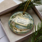 Walden Pond State Reservation Massachusetts Watercolor Ceramic Ornament, Concord MA Nature Landmark Souvenir Gift — photo 1