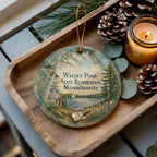 Walden Pond State Reservation Massachusetts Watercolor Ceramic Ornament, Concord MA Nature Landmark Souvenir Gift — photo 2