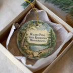 Walden Pond State Reservation Massachusetts Watercolor Ceramic Ornament, Concord MA Nature Landmark Souvenir Gift — photo 3