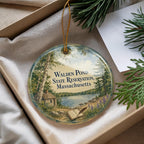 Walden Pond State Reservation Massachusetts Watercolor Ceramic Ornament, Concord MA Nature Landmark Souvenir Gift — photo 4