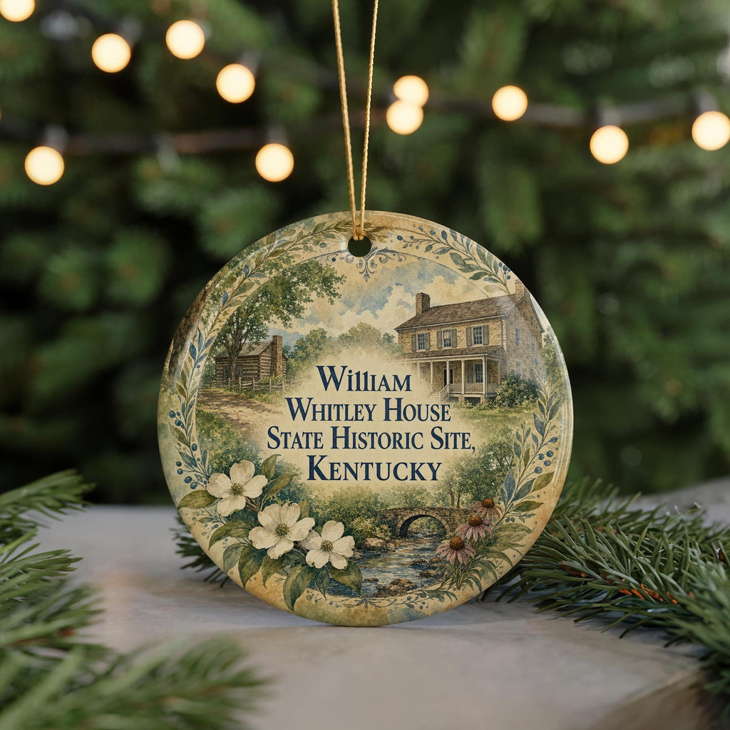 Watercolor William Whitley House State Historic Site Kentucky Ceramic Ornament, Historic Landmark Souvenir, Kentucky Travel Gift — photo 7