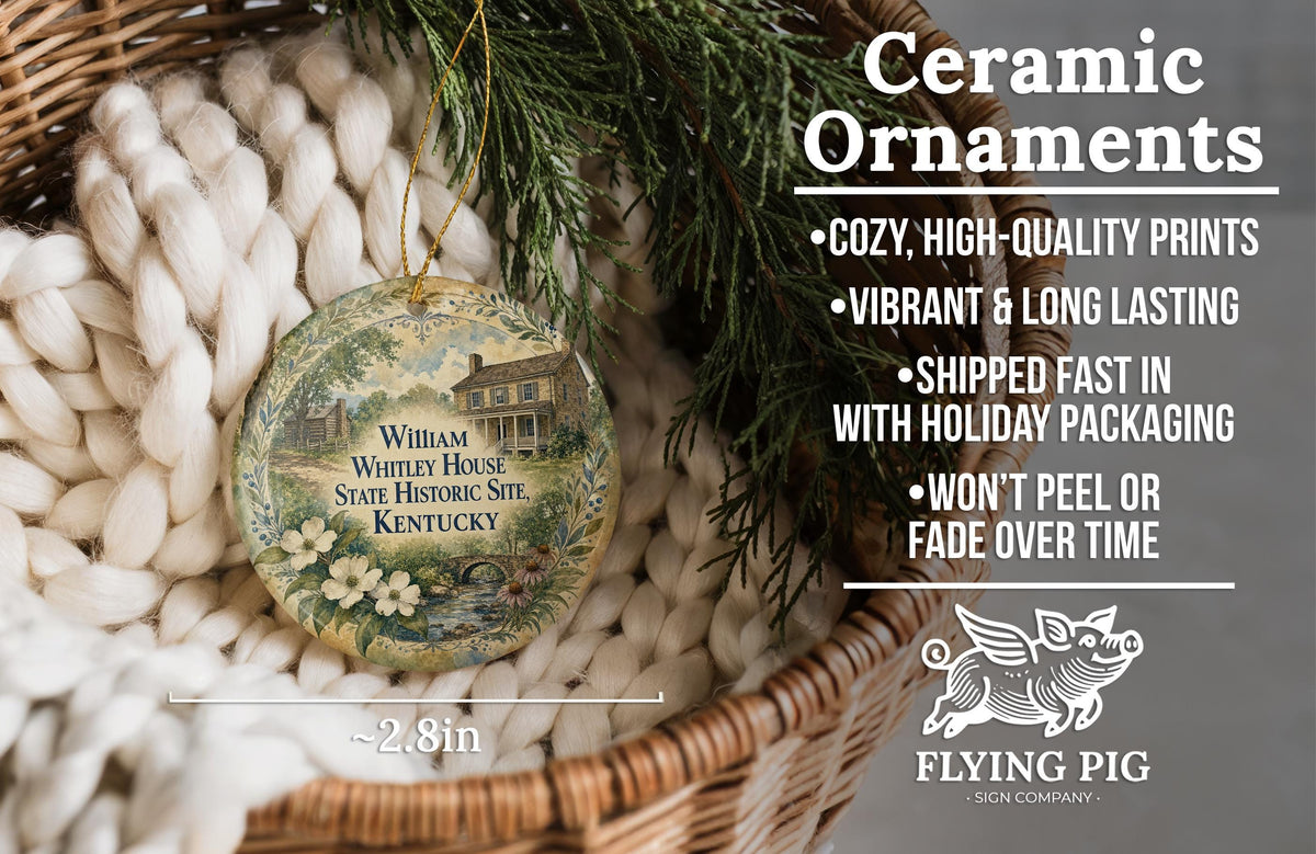 Watercolor William Whitley House State Historic Site Kentucky Ceramic Ornament, Historic Landmark Souvenir, Kentucky Travel Gift — photo 9