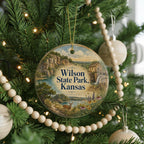 Wilson State Park Kansas Watercolor Ceramic Ornament, Lake Wilson State Park Souvenir, Kansas Travel Keepsake Ornament — photo 6